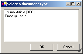 Figure 5 – Document type selection.