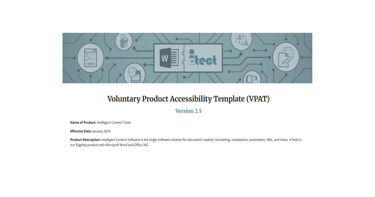 Ictect | Voluntary Product Accessibility Template (VPAT)